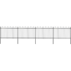 vidaXL Φράχτης Κήπου με Κορυφή από Ατσάλι 671x120cm Μαύρος
