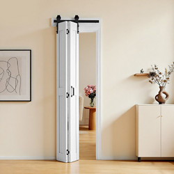 VEVOR Πτυσσόμενη Πόρτα Τύπου Barn, 609 x 2134 mm, MDF Πτυσσόμενες Συρόμενες Πόρτες Ντουλάπας, Περιλαμβάνεται Κιτ Υλικών, H-Frame Σχεδιασμός Εξοικονόμησης Χώρου, Απαιτεί Συναρμολόγηση, για Υπνοδωμάτιο,