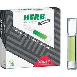 HERB Micro Filter Πίπες για Στριφτό με φίλτρο από φυτικά εκχυλίσματα και ένζυμα 12 τεμάχια