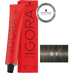 Schwarzkopf Igora Royal 6-1 Ξανθό Σκούρο Σαντρέ Μόνιμη Βαφή Μαλλιών 60ml
