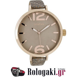 Oozoo Timepieces Γυναικείο Ρολόι με Γκρι Δερμάτινο Λουράκι C7515
