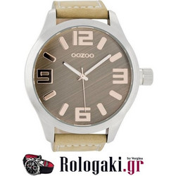 Oozoo Timepieces Ανδρικό Ρολόι με Μπεζ Δερμάτινο Λουράκι C7255