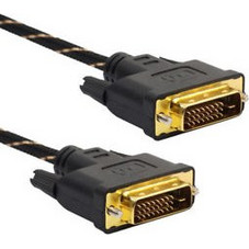 DVI-D MALE 24+1pin TO DVI-D MALE 24+1pin GOLD PLATED CABLE 2m VALUELINE VLCP32000B20