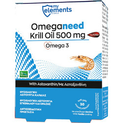 My Elements Krill Omega 3 Έλαιο Κριλ 500mg 30 Μαλακές Κάψουλες