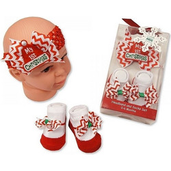 Nursery Time Σετ κορδέλα και καλτσάκια Χριστουγεννιάτικα GP-0745