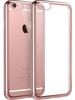 Θήκη iPhone 6/6S Σιλικόνης Clear Electro Bumper Slim Fit 0.3mm - Ροζ