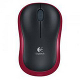 Logitech M185 Ασύρματο Mini Ποντίκι Black Red