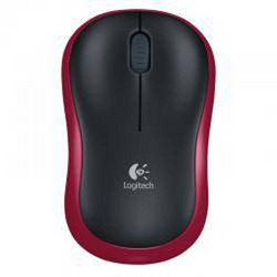 Logitech M185 Ασύρματο Mini Ποντίκι Black Red