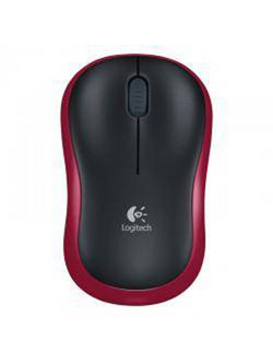 Logitech M185 Ασύρματο Mini Ποντίκι Black Red
