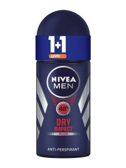 Nivea Dry Impact Plus Ανδρικό Αποσμητικό Roll On 48h 2x50ml
