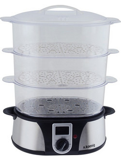 H.Koenig Ατμομάγειρας 12lt 1000W με 3 Επίπεδα Μαγειρέματος VAP12