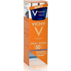 Vichy Ideal Soleil Velvet Cream Βελούδινη Επιδερμίδα Normal Dry SPF50 50ml + Aqualia Thermal Night Spa 15ml