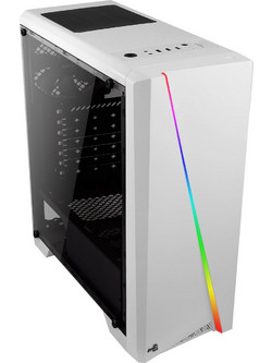 Aerocool Cylon White Gaming Midi Tower Κουτί Υπολογιστή RGB με Πλαϊνό Παράθυρο