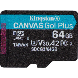 Kingston Canvas Go Plus microSDXC 64GB Class 10 U3 V30 UHS-I A2