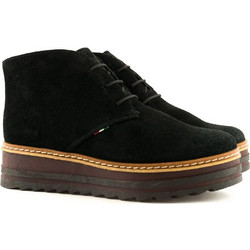 Stefania Γυναικεία Μποτάκια Chukka Πλατφόρμα Suede Μαύρα 0204
