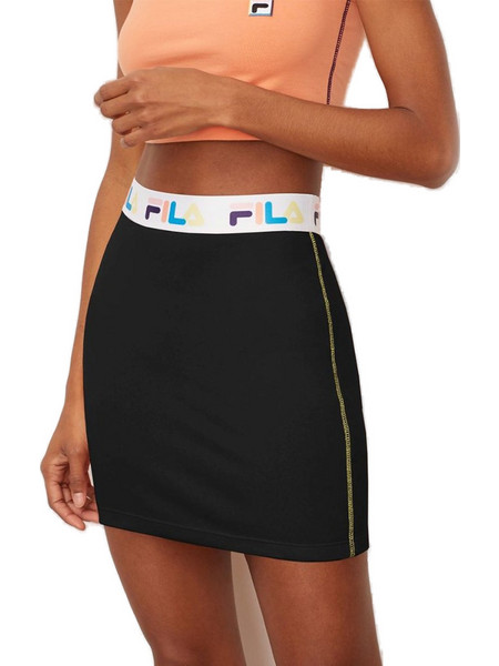 Fila Μίνι Φούστα Υφασμάτινη Ψηλόμεση Pencil Μαύρη LW016148