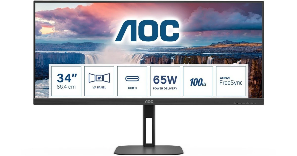 AOC U34V5C Ultrawide VA Curved Gaming Monitor 34