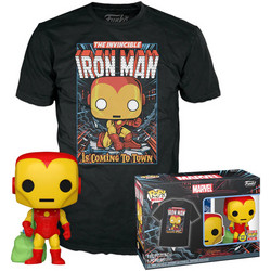Funko Pop! Box Tee Holiday Iron Man Figure & T-Shirt Set Exclusive