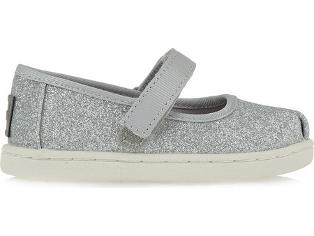 Toms Παιδικές Μπαλαρίνες Πάνινες με Σκρατς Ασημένιες 10011521