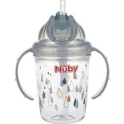 Nuby Flip-it Ποτήρι Εκμάθησης Γκρι 240ml
