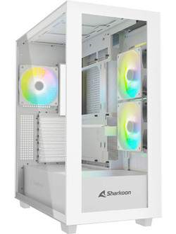 Sharkoon Rebel C60 RGB White Gaming Midi Tower Κουτί Υπολογιστή RGB με Πλαϊνό Παράθυρο