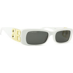 Balenciaga BB0096S 011 Γυναικεία Γυαλιά Ηλίου Ορθογώνια Κοκάλινα Λευκά με Μαύρο Polarized Φακό
