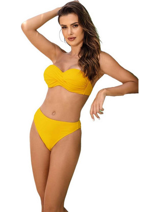 ETNA Alice Bikini Set Strapless με Ενίσχυση Ψηλόμεσο Κίτρινο 194020