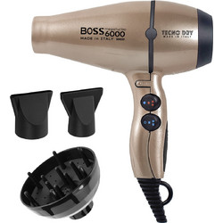 Tecno Dry Boss 6000 01ZXBOSSX816EL Επαγγελματικό Πιστολάκι Μαλλιών Ionic με Φυσούνα 2500W Champagne