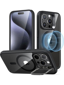 ESR Classic Kickstand Halolock MagSafe Back Cover Clear Black (iPhone 15 Pro)