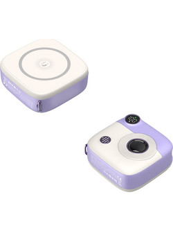XO PR223 Mini Camera Wireless Magsafe Power Bank 10000mAh 5W με Θύρα USB-C Purple & White
