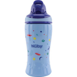 Nuby Flip-It Παιδικό Μπουκάλι Πλαστικό με Καλαμάκι Μπλε Γαλάζιο 360ml