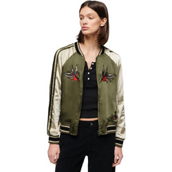 Superdry Γυναικείο Μπουφάν Bomber Μακρύ Χακί W5011666A-2LX