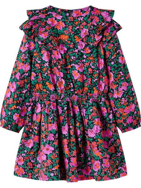 vidaXL Παιδικό Φόρεμα Floral Μαύρο 14474