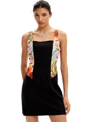 Desigual Marbella Midi Καλοκαιρινό Βραδινό Φόρεμα Μαύρο 24SWVW75-2000