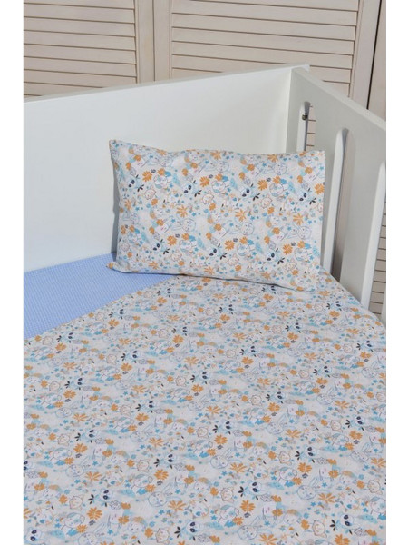 Baby Oliver Σετ Βρεφικά Σεντόνια Κούνιας Βαμβακερά 110x160 Des 200 Light Blue