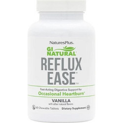 Nature's Plus GI Natural Reflux Ease Πεπτικό Βοήθημα 60 Μασώμενα Δισκία
