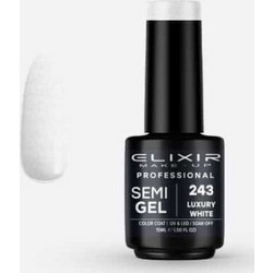 Elixir Make-Up Semi Gel 243 Luxury White Ημιμόνιμο Βερνίκι Νυχιών 15ml