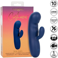 CalExotics Cashmere Silk Duo Δονητής Rabbit 9.5cm Μπλε