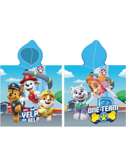 Borea Paw Patrol Παιδικό Πόντσο Θαλάσσης Microfiber Γαλάζιο 55x110cm