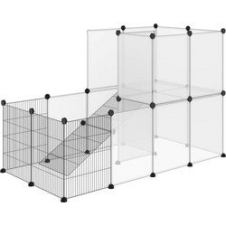PawHut Περίφραξη Τρωκτικών Μαύρη 140x70x90cm