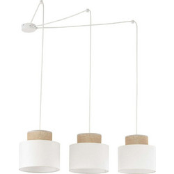 TK Lighting Duo 2345 Κρεμαστό Φωτιστικό Οροφής Τρίφωτο E27 Λευκό