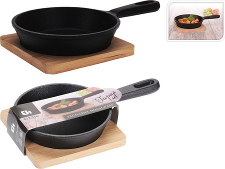Excellent Houseware C80652830 Τηγάνι Χυτοσίδηρος 12.5cm C80652830