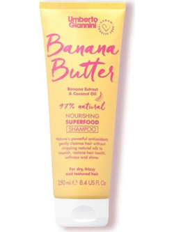 Umberto Giannini Nourishing Superfood Banana Butter Φυτικό Σαμπουάν για Επανόρθωση & Φριζάρισμα για Ξηρά Μαλλιά 250ml