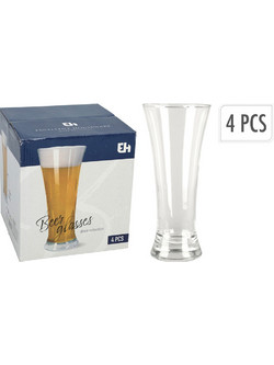 Excellent Houseware Σετ Ποτήρια Μπύρας Γυάλινα 320ml 4τμχ 8720573857475
