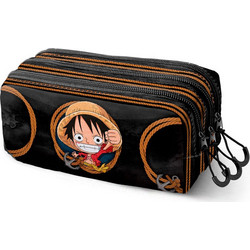 Karactermania One Piece Ropes Κασετίνα Βαρελάκι με 3 Θήκες Μαύρη Πορτοκαλί 8445118065145