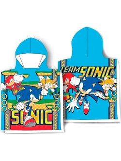 Stamion Sonic The Hedgedog Παιδικό Πόντσο Θαλάσσης Γαλάζιο 55x100cm SC09051WR