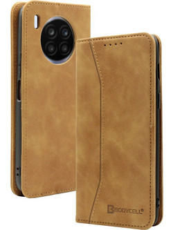 Bodycell Pu Leather Book Brown (Huawei Nova 8i)