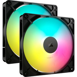 Corsair RS140 ARGB Case Fan 140mm με Σύνδεση 3-Pin 4-Pin PWM 2τμχ Black