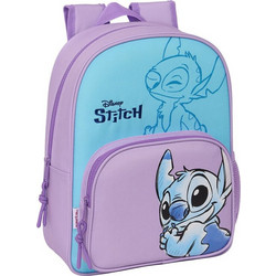 Safta Disney Stitch Sweet Σχολική Τσάντα Πλάτης Δημοτικού Λιλά Γαλάζια 612417185