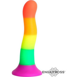 Engily Ross Dildo με Βεντούζα 18cm Πολύχρωμο
